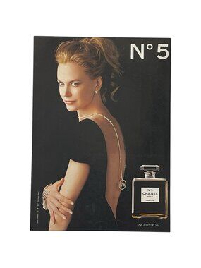 Chanel No 5 Perfume Ad PRINT AD Nicole Kidman Black Backless Dress